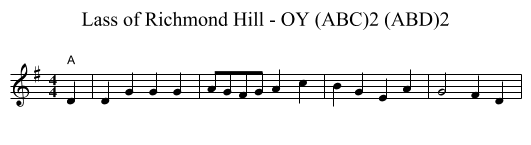 Lass of Richmond Hill - OY (ABC)2 (ABD)2 - staff notation
