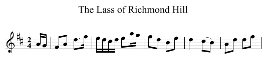 Lass of Richmond Hill, The - staff notation