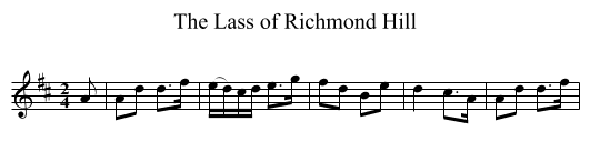Lass of Richmond Hill, The - staff notation