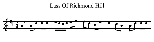 Lass Of Richmond Hill - staff notation