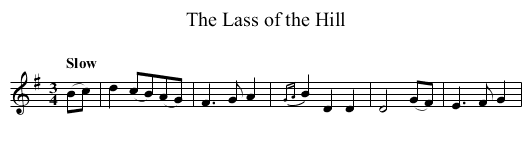 Lass of the Hill, The - staff notation