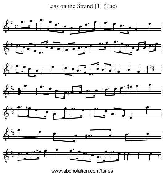 Lass on the Strand [1] (The) - staff notation
