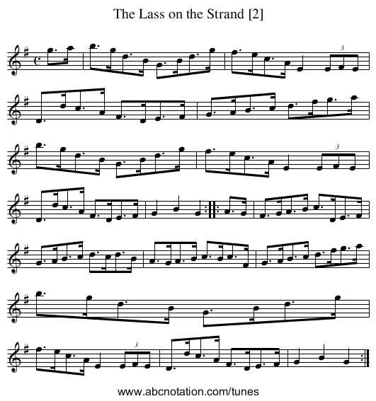 Lass on the Strand [2], The - staff notation