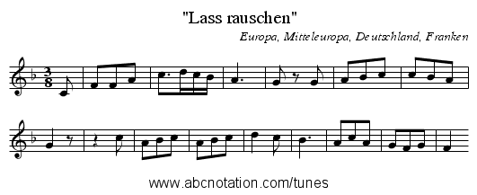 Lass rauschen - staff notation