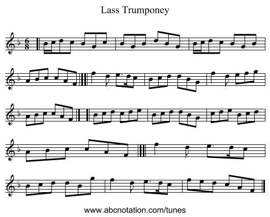 Lass Trumponey - staff notation