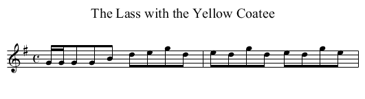 Lass with the Yellow Coatee, The - staff notation