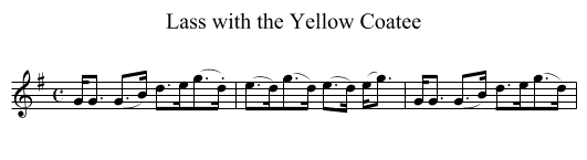 Lass with the Yellow Coatee - staff notation