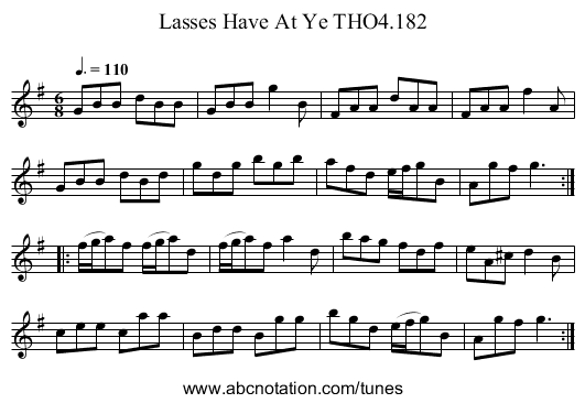 Lasses Have At Ye THO4.182 - staff notation