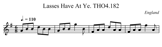 Lasses Have At Ye. THO4.182 - staff notation