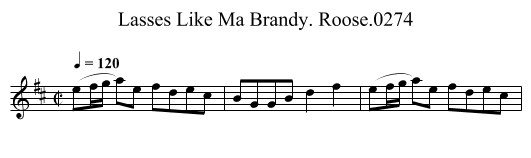 Lasses Like Ma Brandy. Roose.0274 - staff notation