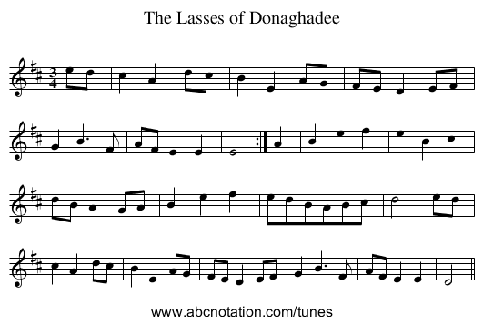 Lasses of Donaghadee, The - staff notation