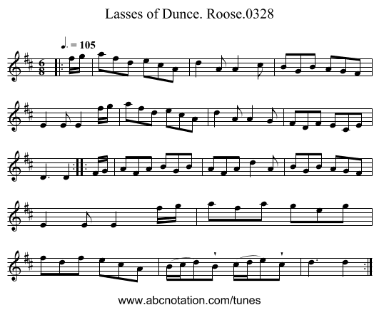 Lasses of Dunce. Roose.0328 - staff notation