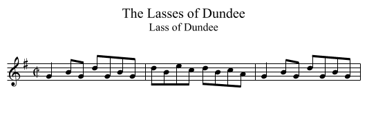 Lasses of Dundee, The - staff notation