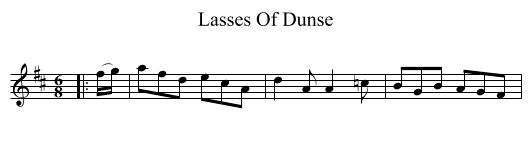 Lasses Of Dunse - staff notation