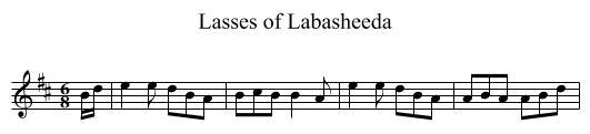 Lasses of Labasheeda - staff notation