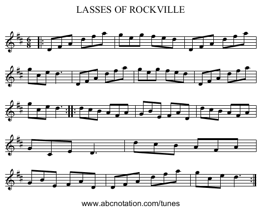 LASSES OF ROCKVILLE - staff notation