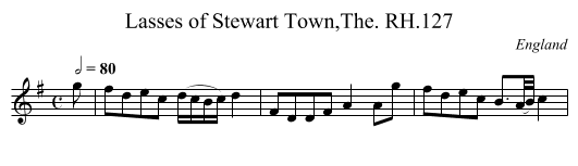 Lasses of Stewart Town,The. RH.127 - staff notation