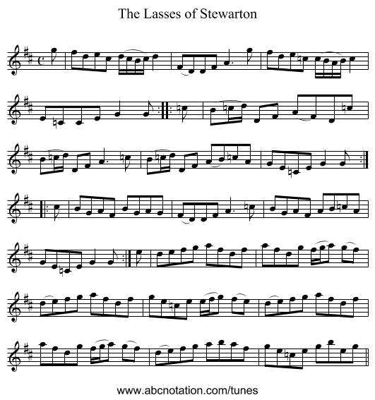 Lasses of Stewarton, The - staff notation