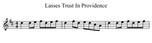 Lasses Trust In Providence - staff notation