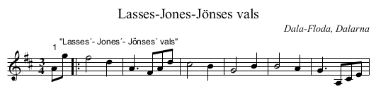 Lasses-Jones-Jönses vals - staff notation