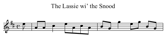 Lassie wi’ the Snood, The - staff notation
