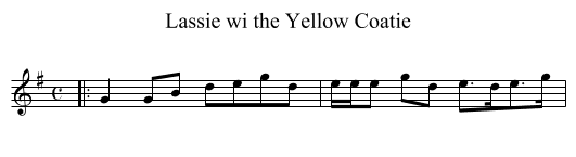 Lassie wi the Yellow Coatie - staff notation