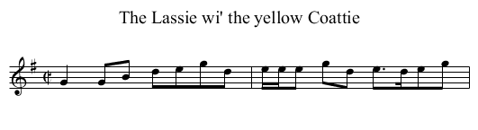 Lassie wi' the yellow Coattie, The - staff notation