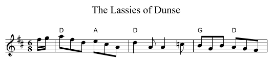 Lassies of Dunse, The - staff notation