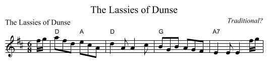 Lassies of Dunse, The  - staff notation