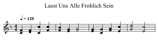 Lasst Uns Alle Frohlich Sein - staff notation