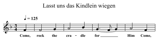 Lasst uns das Kindlein wiegen - staff notation