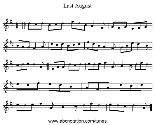 Last August - staff notation