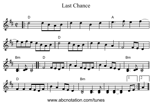 Last Chance - staff notation
