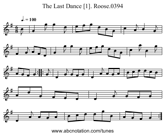 Last Dance [1]. Roose.0394, The - staff notation
