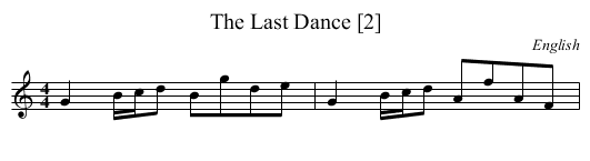 Last Dance [2], The - staff notation