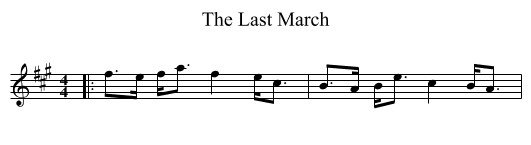 Last March, The  - staff notation