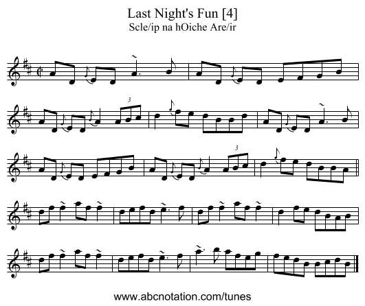 Last Night's Fun [4] - staff notation