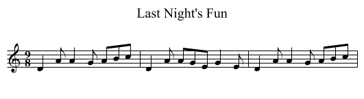 Last Night's Fun - staff notation