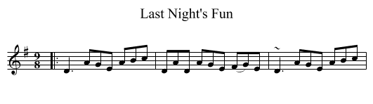 Last Night's Fun - staff notation