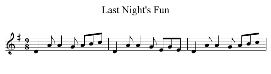 Last Night's Fun - staff notation