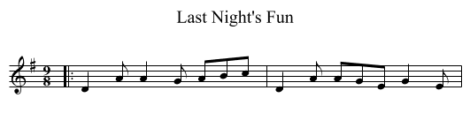 Last Night's Fun - staff notation