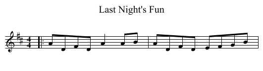 Last Night's Fun - staff notation