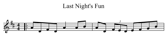 Last Night's Fun - staff notation