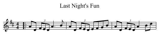 Last Night's Fun - staff notation