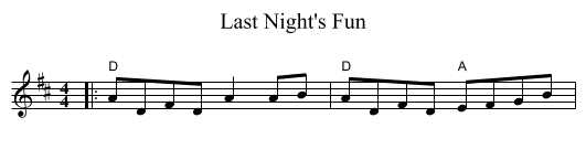 Last Night's Fun - staff notation