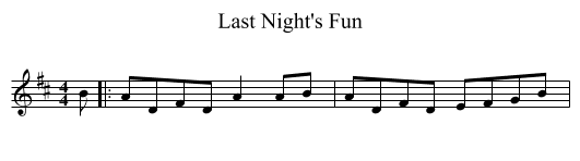 Last Night's Fun - staff notation