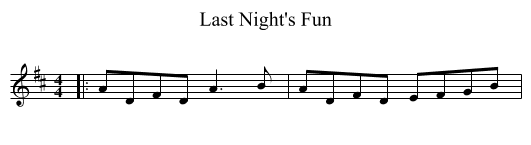 Last Night's Fun - staff notation