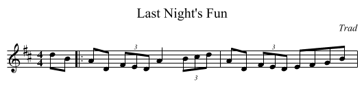 Last Night's Fun - staff notation
