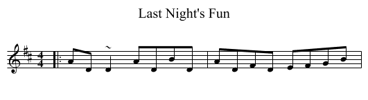 Last Night's Fun - staff notation