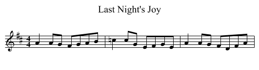 Last Night's Joy - staff notation